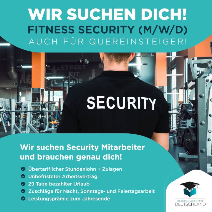 Fitness Security werden mit TOP GEHALT**| (m/w/d)|job|security|quereinsteiger|sicherheitsmitarbeiter|vollzeit in Bergisch Gladbach