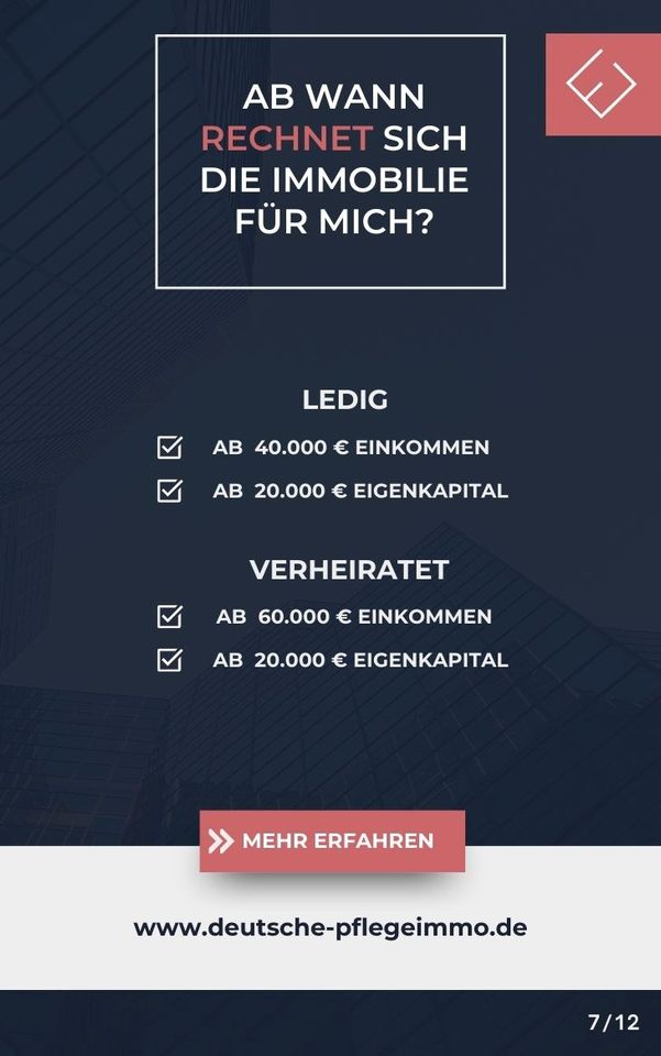 ✅ Kapitalanlage Pflegeimmobilie, KfW gefördert, Langfristig Verpachtet, Kein Vermietungsaufwand, Pflegeapartment, Wohnung im Pflegeheim, Betreutes Wohnen, Pflegewohnung, Pflegezimmer, Seniorenwohnung in Duisburg