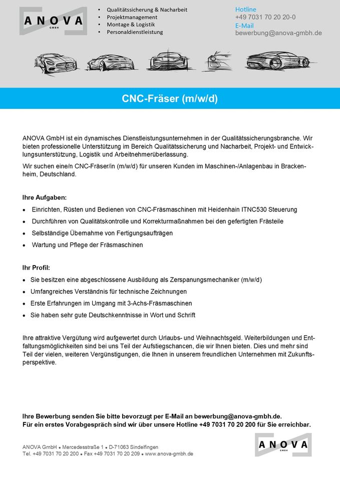 CNC-Fräser (m/w/d) in Brackenheim