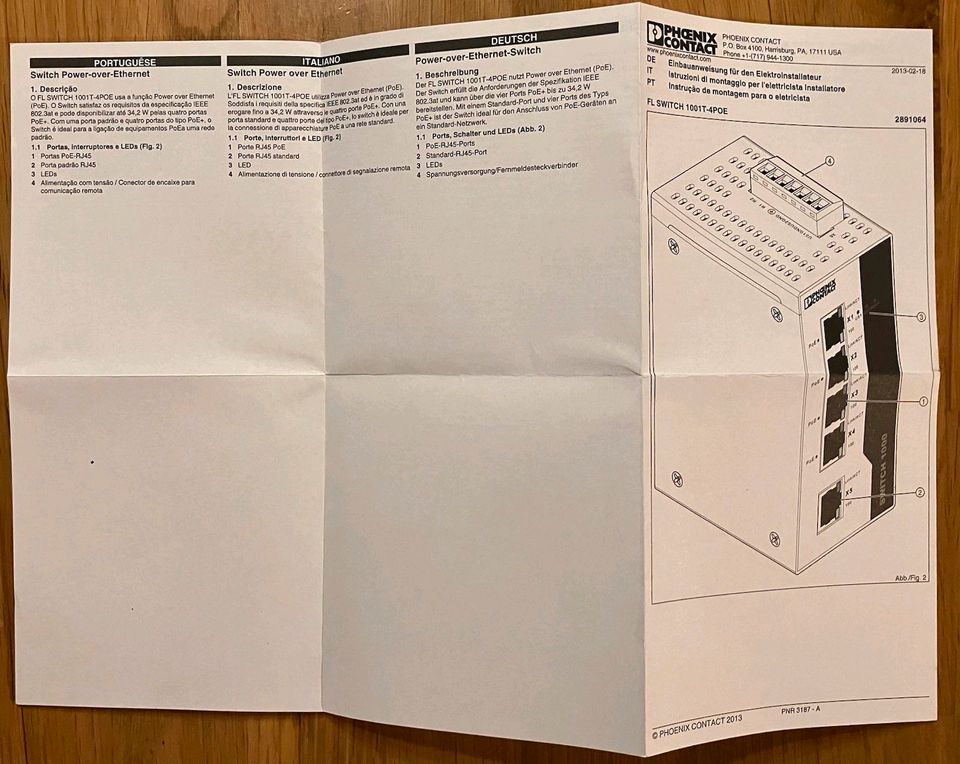 Phoenix Contact FL SWITCH 1001 T-4POE in Leck