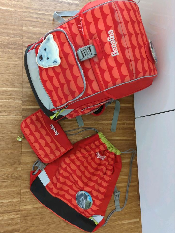 Set Ergobag Ranzen Schultasche, Rucksack orange-rot + Turnbeutel, in Freiburg im Breisgau