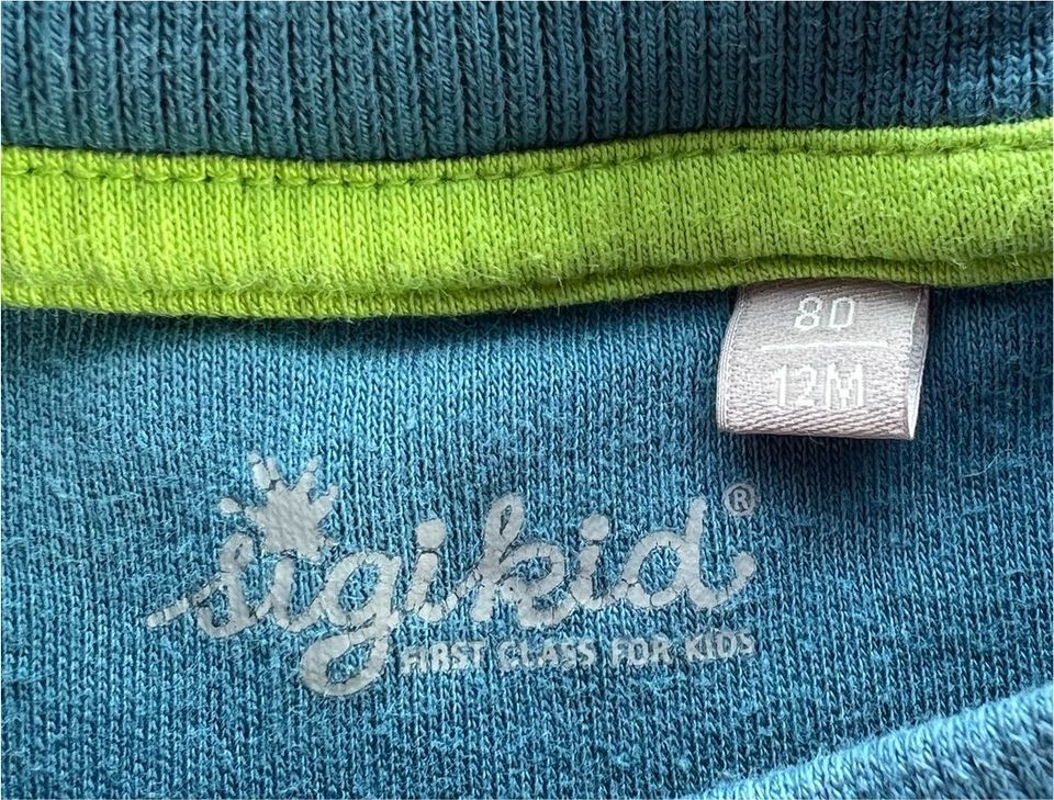 Süßes gestreiftes Langarmshirt mit Bär von SIGIKID; Größe: 80 in Allersberg