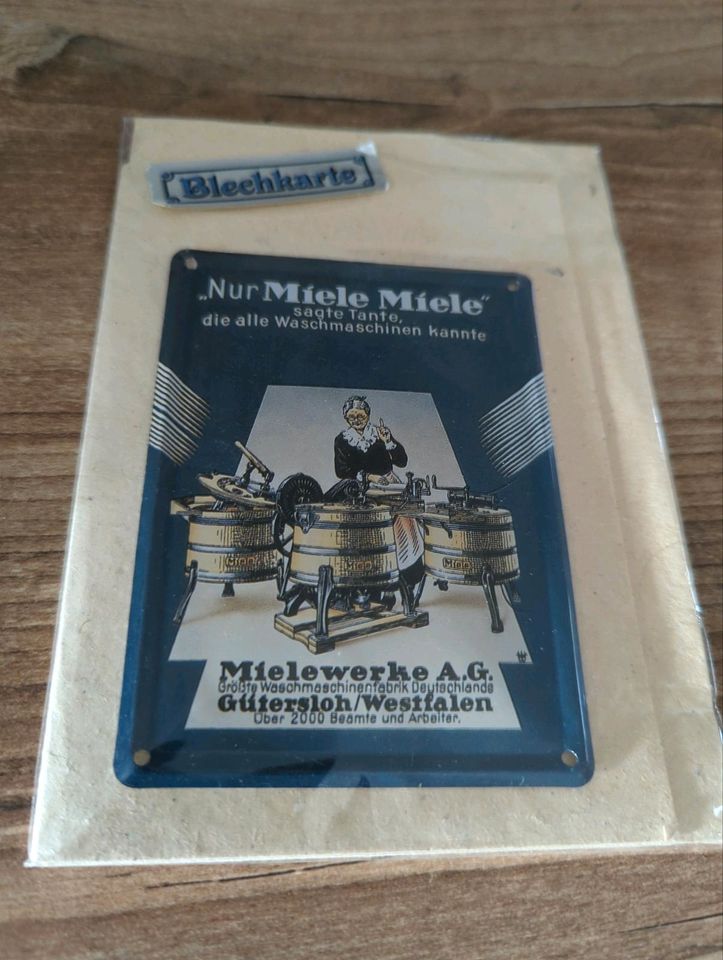 Blechkarte Blechschild miele original verpackt in Dresden