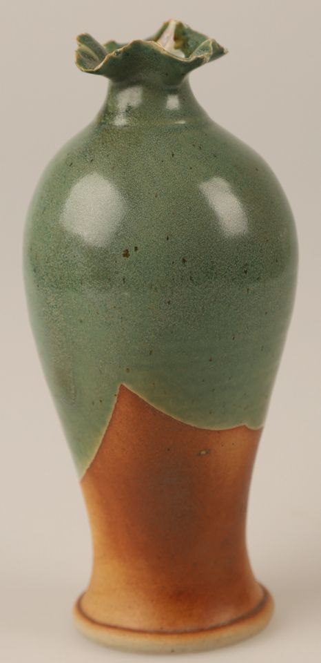 Vase Keramik Ton Steinzeug grün braun ca. 20 cm in Sankt Augustin