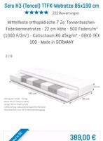 Matratze 7Zonen Taschenfederkern 85x190 Nordrhein-Westfalen - Lindlar Vorschau