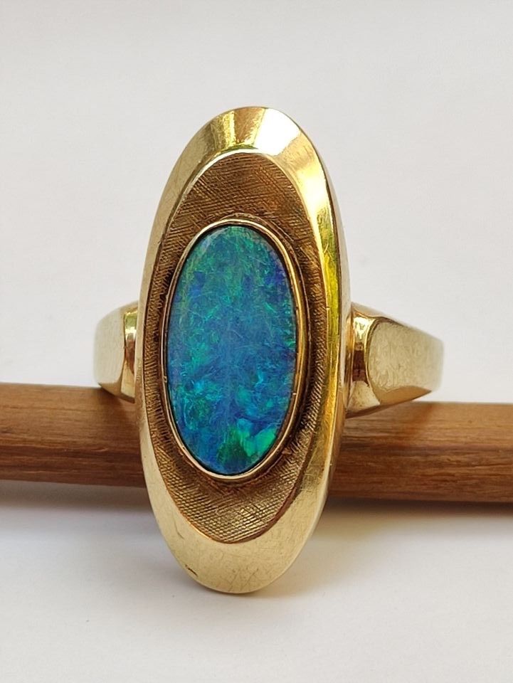 60er Jahre Opal Ring 585 Gold 14 k Schwarzopal Schiffchenring in  Niedersachsen - Reinstorf | eBay Kleinanzeigen ist jetzt Kleinanzeigen