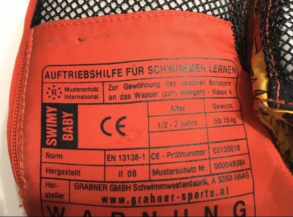 Grabner Swimy Schwimmring Auftriebshilfe bis 15 kg Babyschwimmen in Bebra