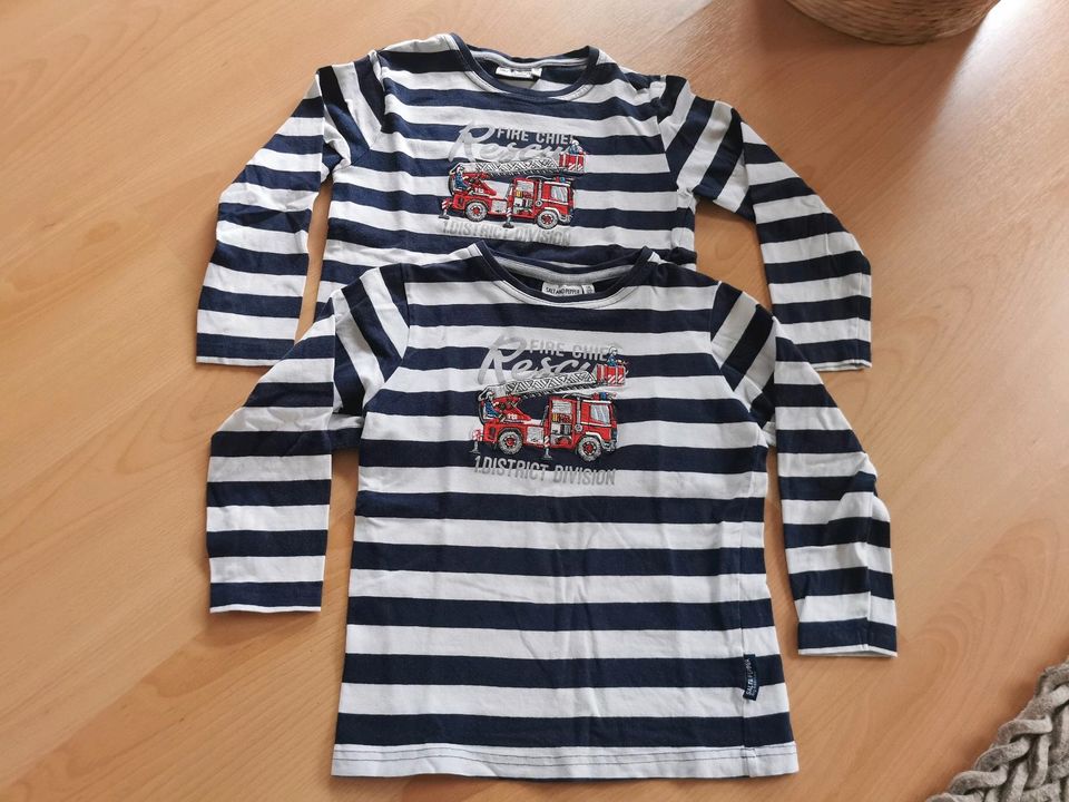 Kinder Langarmshirt Gr 116 122 Salt&Pepper Zwillinge Feuerwehr in Wildau