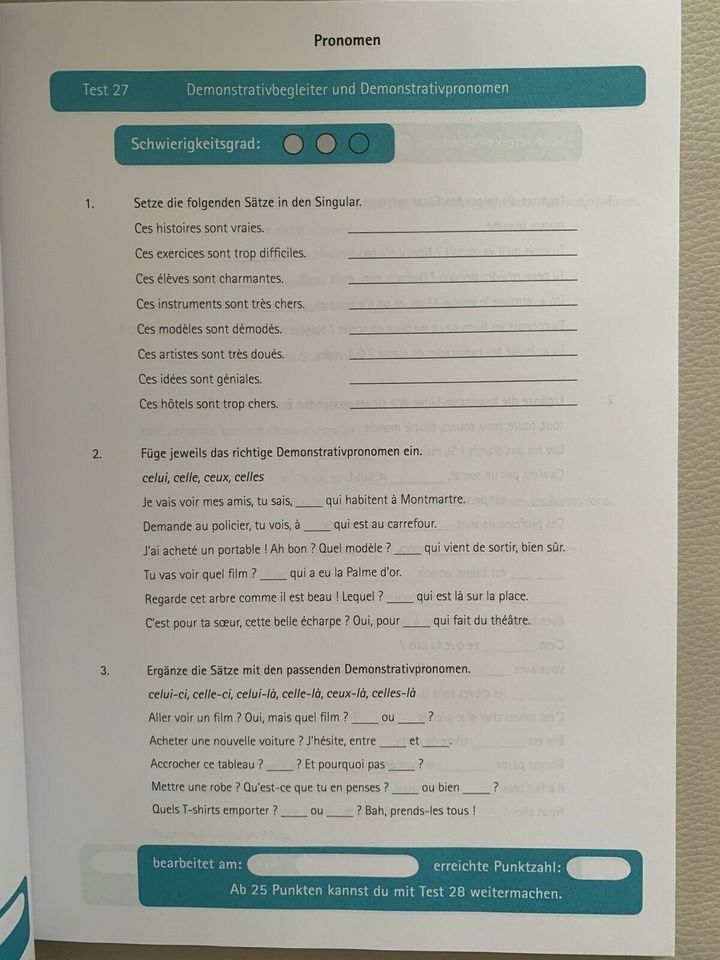 Schülerhilfe Französisch Grammatik Übungsbuch Lernen Schule NEU in Bamberg