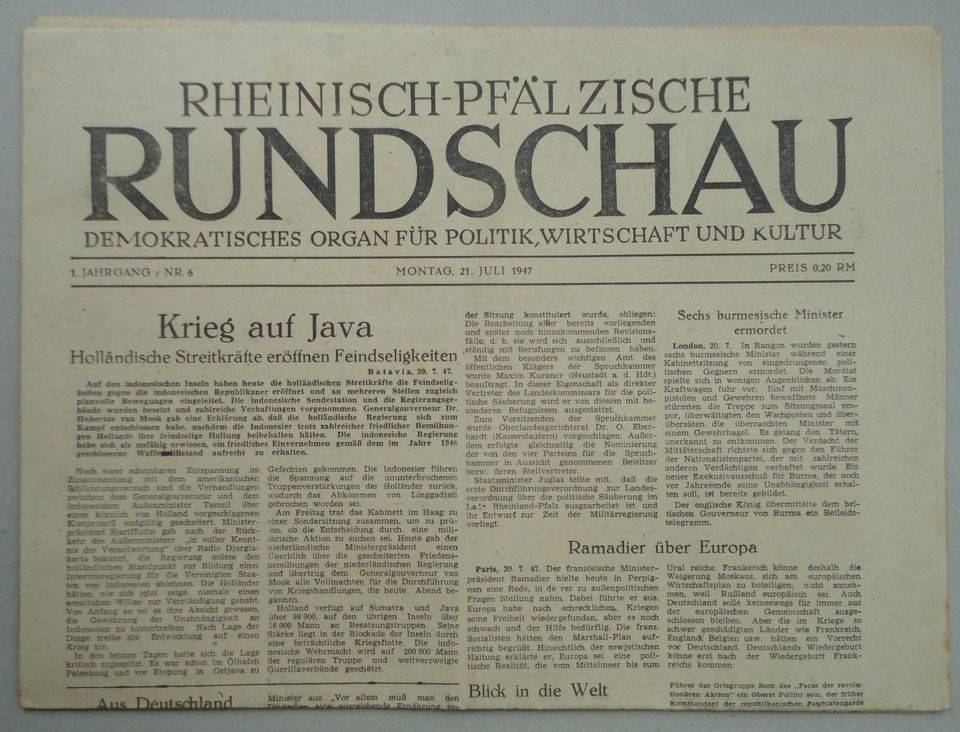 Der Morgen – 3.7.1947 Berlin – Liberal-Demokratischen Partei DE in Bad Dürkheim