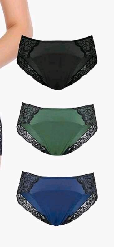 Hipster Panty Periode 3er Pack grün schwarz blau NEU Größe L in Lichtenfels