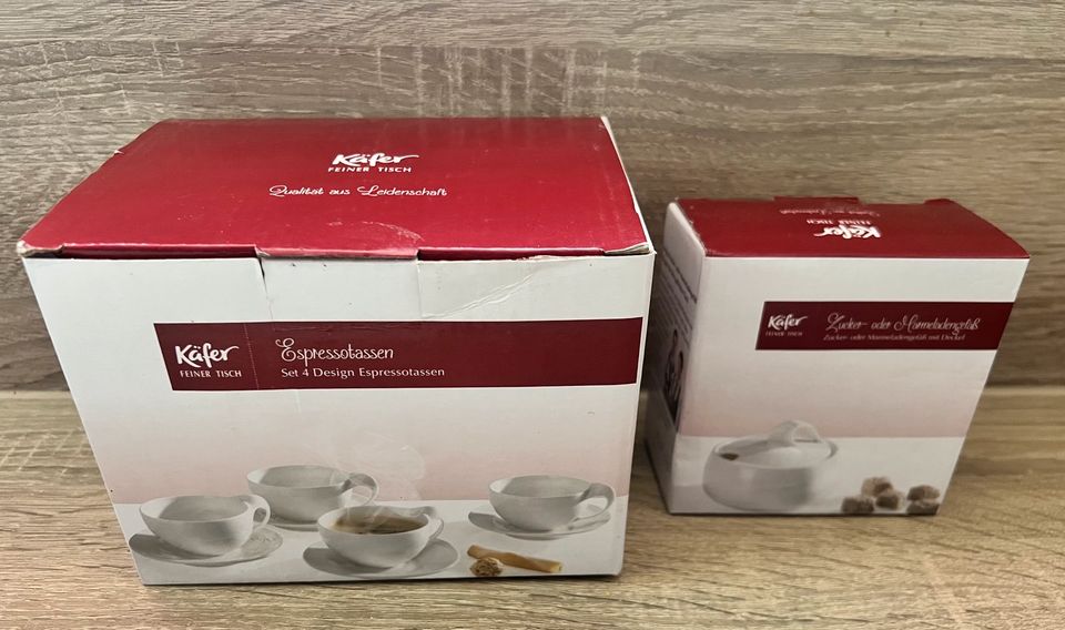 4 Design Espresso Tassen / Zuckerdose weiß neu Ovp in Nordrhein-Westfalen -  Solingen | eBay Kleinanzeigen ist jetzt Kleinanzeigen