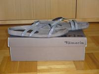 Tamaris Sandalen Pantoletten Gr. 38 silber glänzend Kr. Altötting - Feichten Vorschau