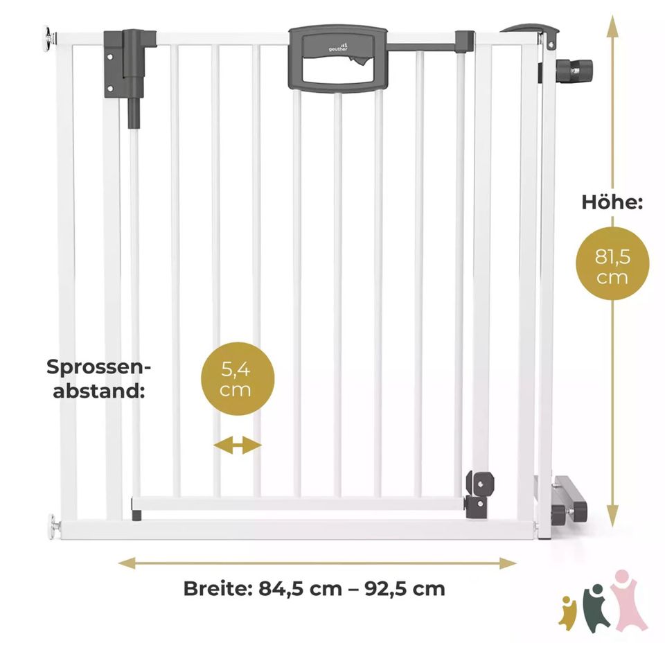 GEUTHER Treppenschutzgitter Easylock Plus 4793+ / 84,5-92,5 cm in Dresden