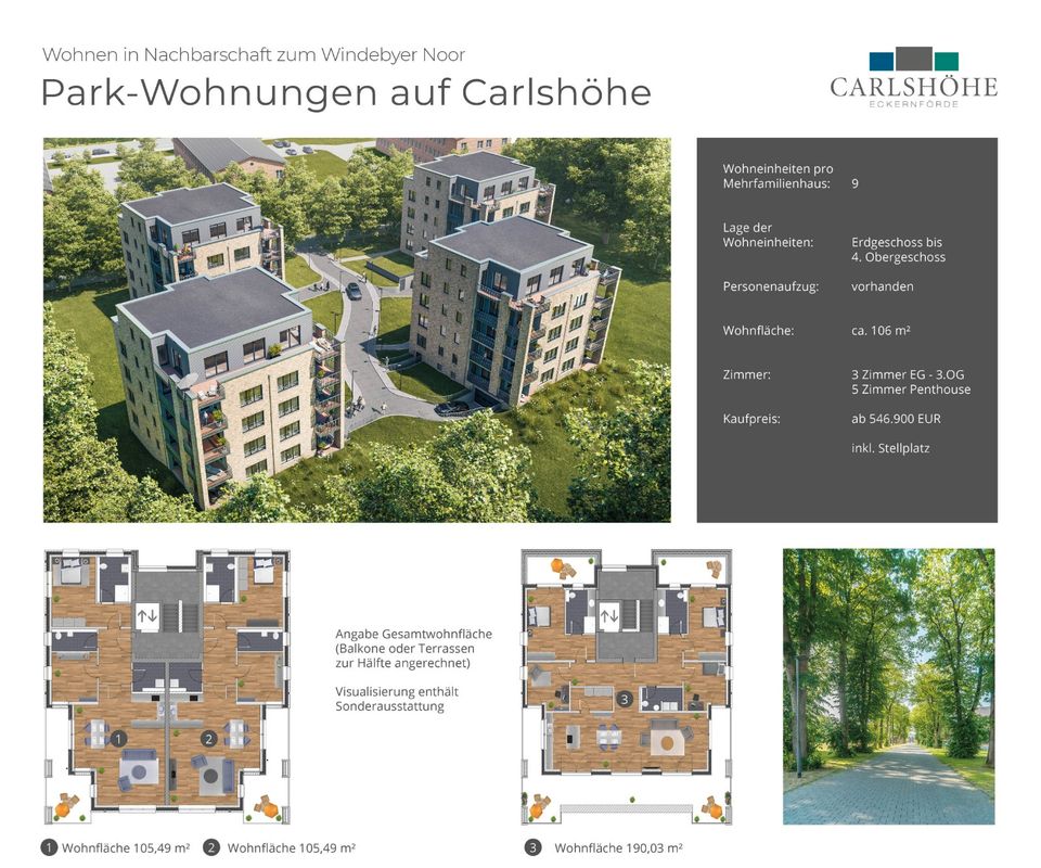 PENTHOUSEWOHNUNG Parkwohnungen Carlshöhe Haus-Nr. 39 FÜR KAUFENDE PROVISONSFREI in Eckernförde