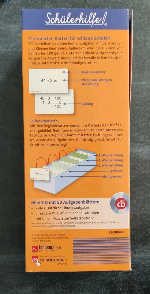 Schülerhilfe Mathe, Ein x Eins, 1x1, Karteikarten und CD in Ellingen