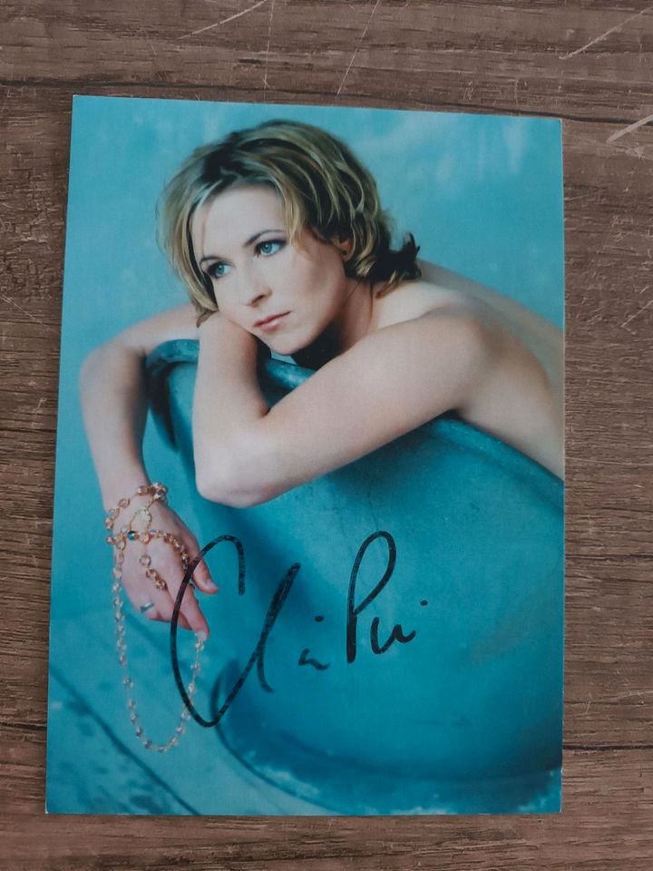 Autogrammkarte Claudia Pechstein, 10,5x15cm, signiert in Lübbecke 