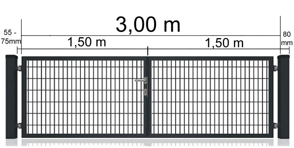 Doppelstabmattenzaun Doppelflügeltor + Zubehör 5000x1200 mm Nr.71 in Lübbecke 