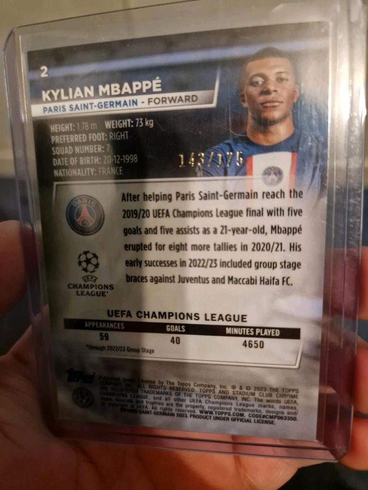 Topps Champions League Kylian Mbappe /175 in Oldenburg in Holstein