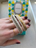 Stella & Dot Gildet Path Armband Gold weiß Leder Dortmund - Wickede Vorschau