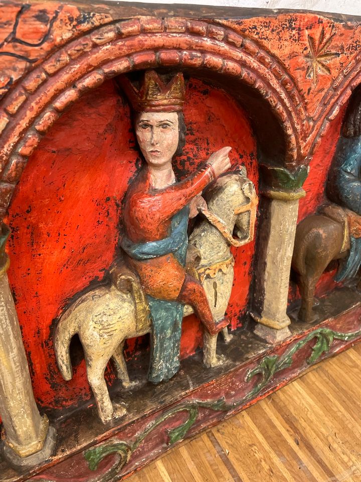 Antikes Holz Relief mit Pferden 100cm in Münsingen
