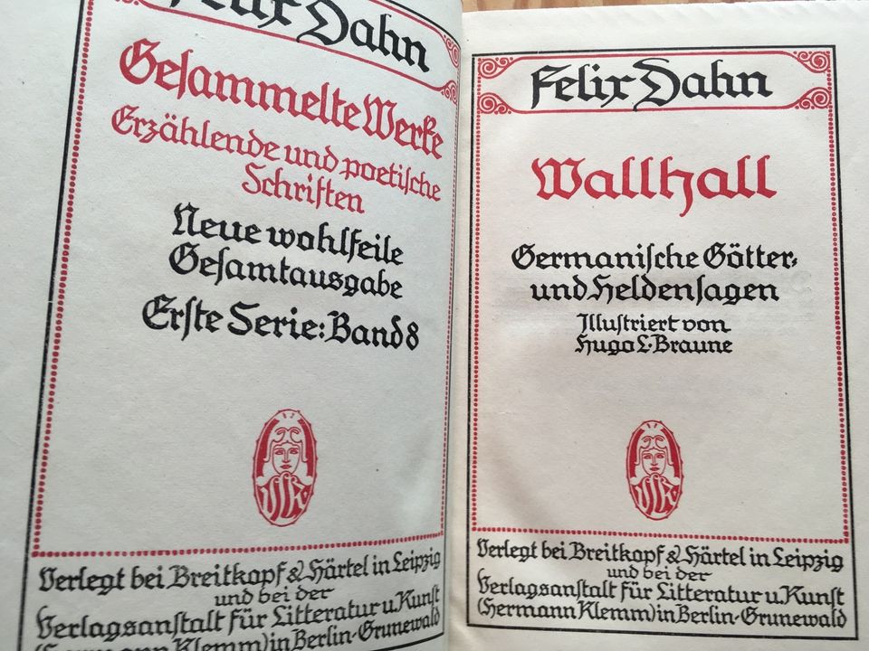 Felix Dahn:Gesammelte Werke, Serie 1+2, 16 Bde., ca 1900-20 in Westerburg