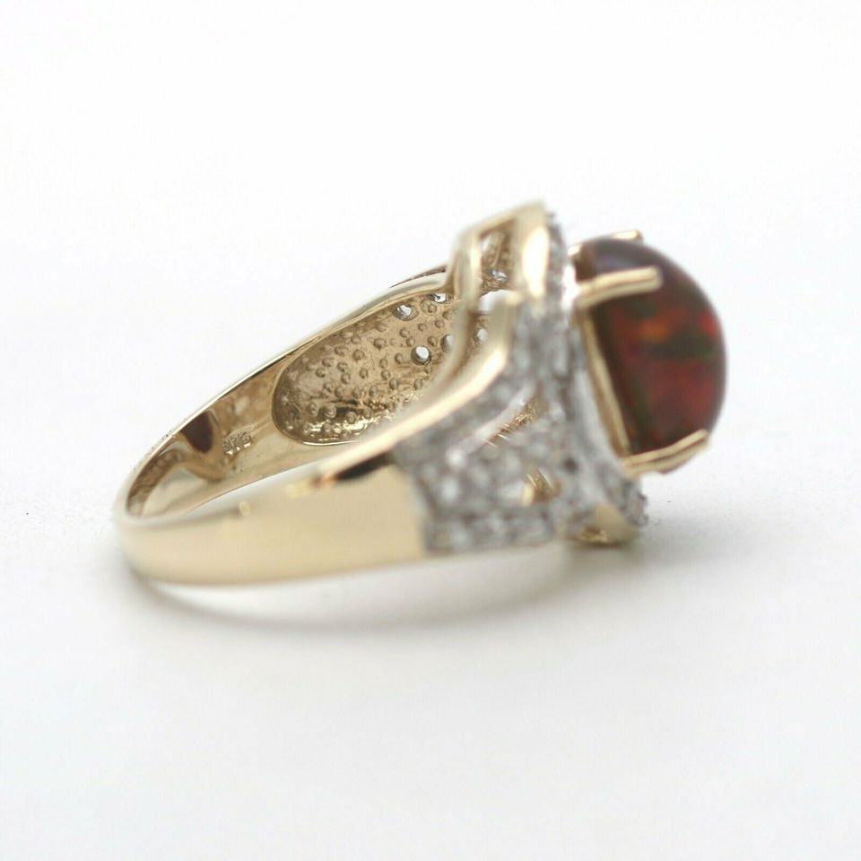 Ring 375 Gold Feuer Opal 9 Kt Bicolor juweliero.de in Gelsenkirchen