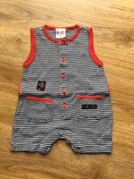 Blau-weiß gestreifter Jumper / kurzer Overall Gr. 62 Thüringen - Suhl Vorschau