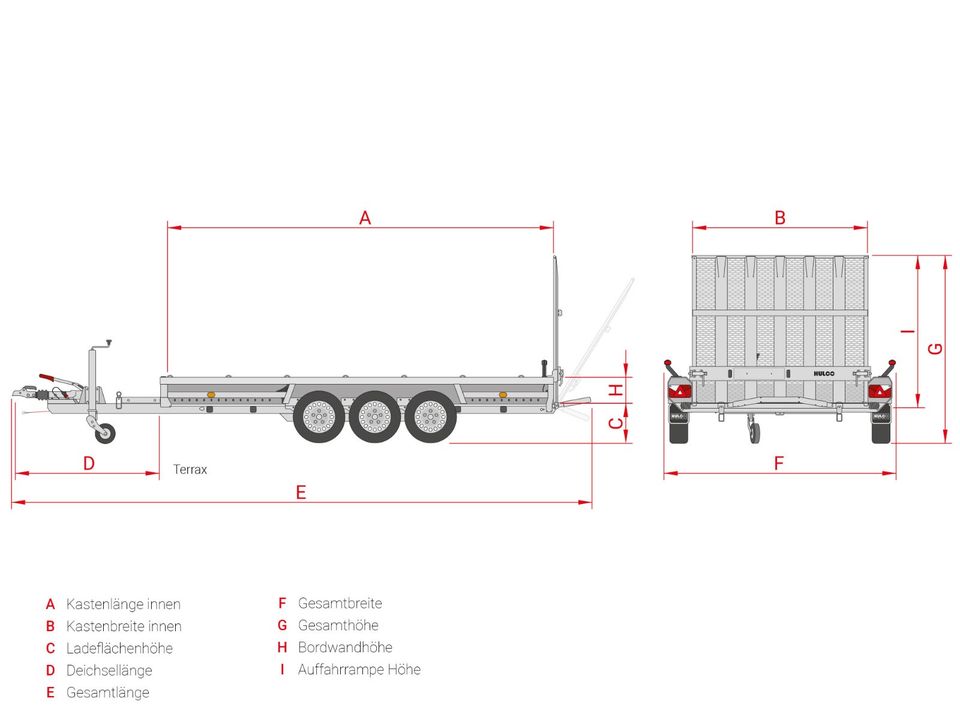 Baumaschinenanhänger Hulco Terrax-3 3500.394×180 LK in Ottweiler