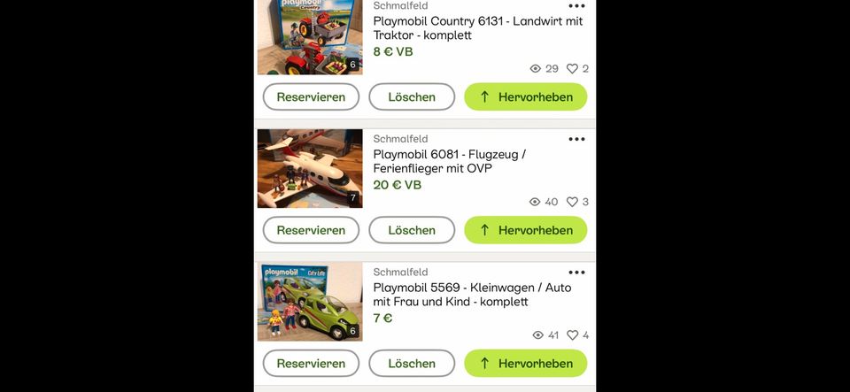 Playmobil - ANGEBOT -Flugzeug, Traktor, Auto - 3 Sets in Schmalfeld