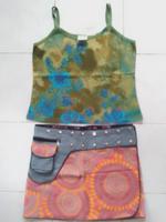Hippie Top, Trägershirt m. Blumen, Perlen + Pailetten grün 100%BW Niedersachsen - Isenbüttel Vorschau