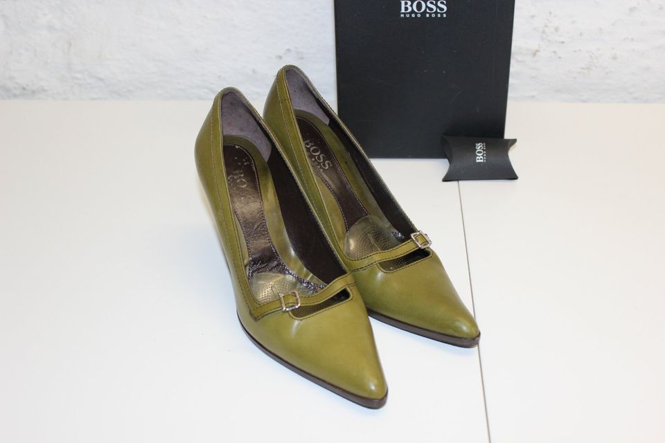 HUGO BOSS Pumps 37 Olivgrün Damenschuhe Leder High-Heels Party in Duisburg