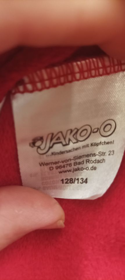 JAKO-O Kleid rot blau Hase Herz 128/134 in Höchstadt