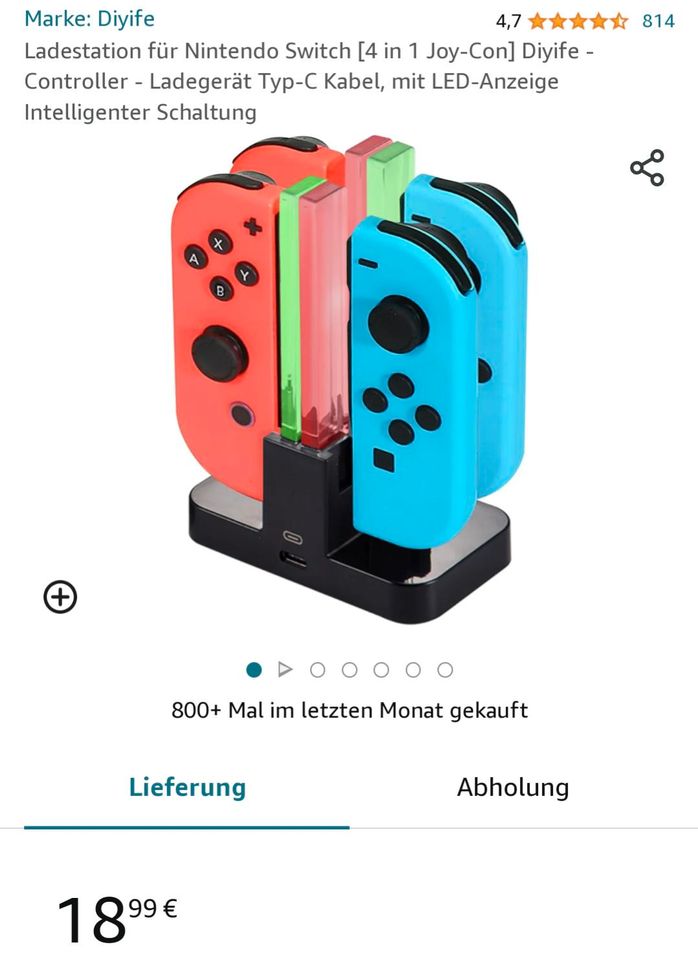 4 in 1 Ladestation für Nintendo Switch Joy-Con in Lübbecke 