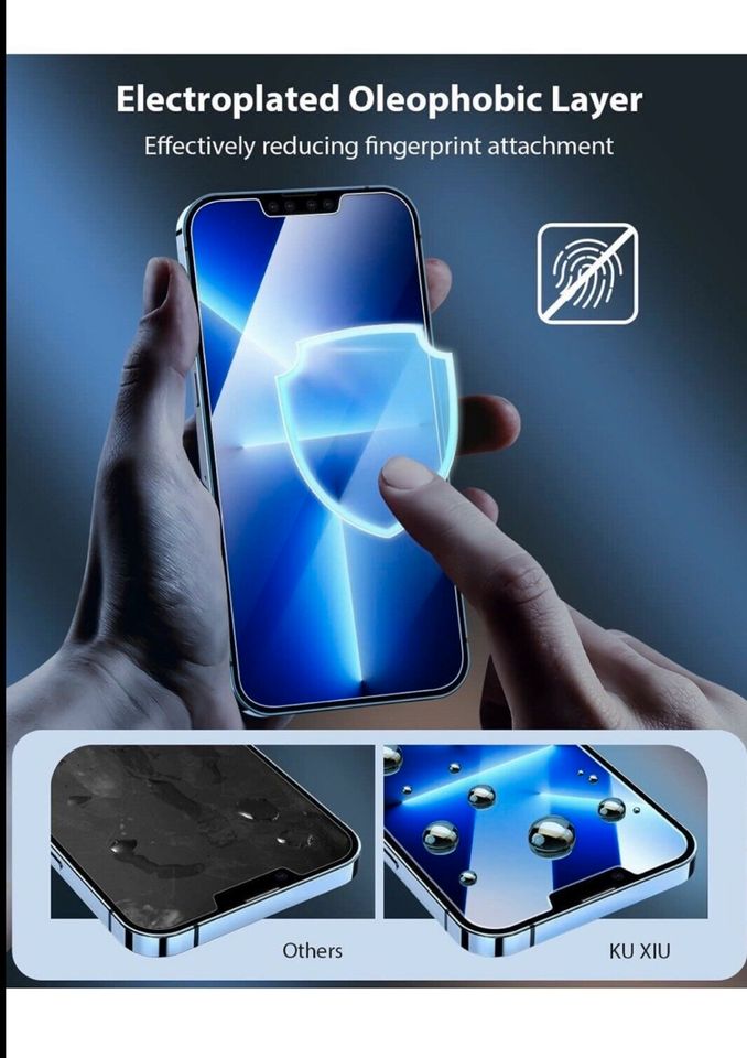 2 Stück Schutzfolie kompatibel mit iPhone 13 Pro Max Panzerglas in Worms