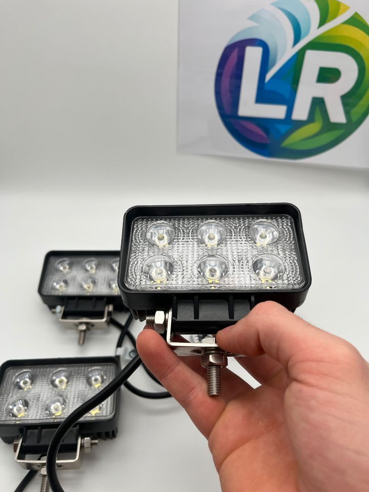 TolleTour LED Scheinwerfer LED Arbeitsscheinwerfer LED Scheinwerfer  Traktor, 18W Rechteck, Arbeitslicht für Offroad, SUV, ATV  Rückfahrscheinwerfer IP67