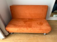 Orangefarbenes Velours-Schlafsofa, Doppelbett, sehr guter Zustand Berlin - Mitte Vorschau
