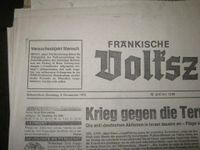 Fränkische Volkszeitung DDR Schweinfurt    -> deutsches Kulturgut Bayern - Hollstadt Vorschau