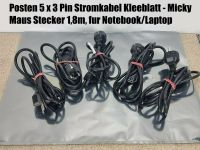 5x Stromkabel Kleeblatt C5 Laptop Notebook Micky Maus Stecker 3Pi Baden-Württemberg - Fellbach Vorschau