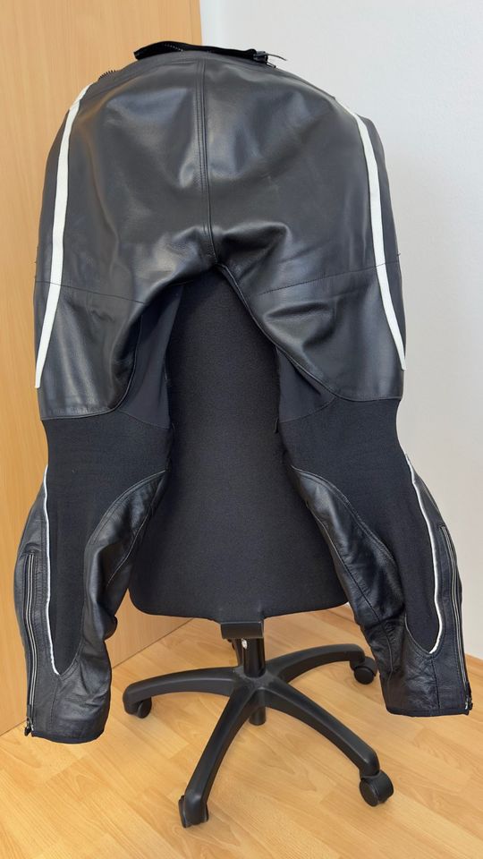 Vannuci Art XIV Kombijacke / Kombihose Gr.56 - Leder Schwarz/Weis in Inchenhofen