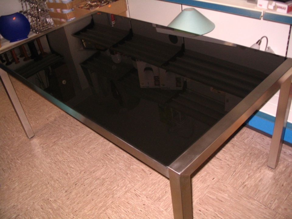 Gartentisch, Edelstahl / Glas Tisch ungebraucht, Neu,90 X 160 cm in Schlangen
