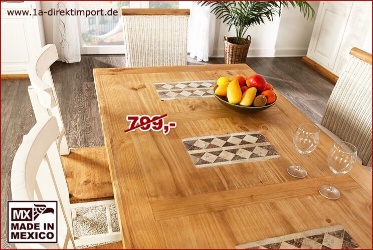 MEXICO Esstisch Tisch, Holz: Pinie, Marmor Mosaik, weiß honig neu in  Dortmund - Hörde | eBay Kleinanzeigen ist jetzt Kleinanzeigen