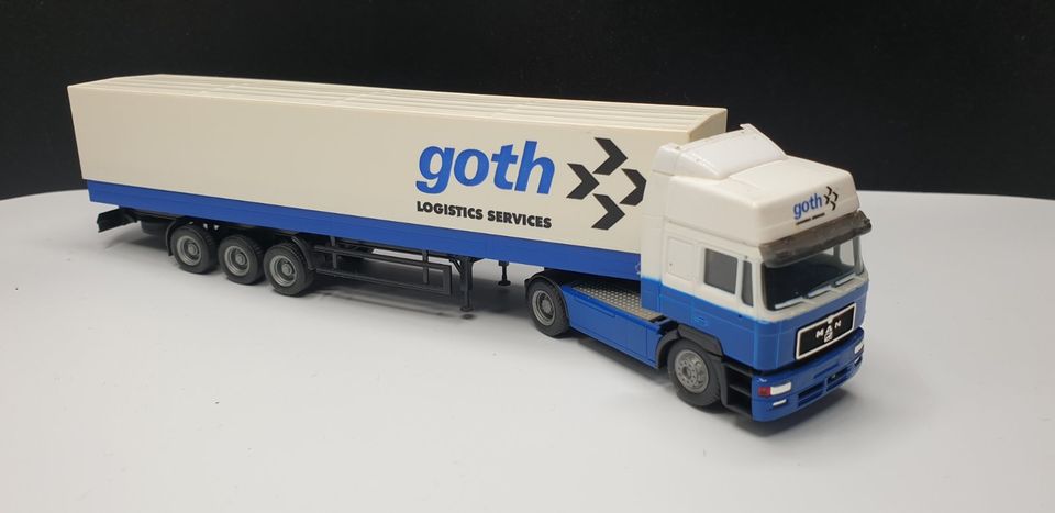 RAR!!! Herpa 1:87 MAN F2000 HD Sattelzug Goth Logistics Services in Untersiegenbühl