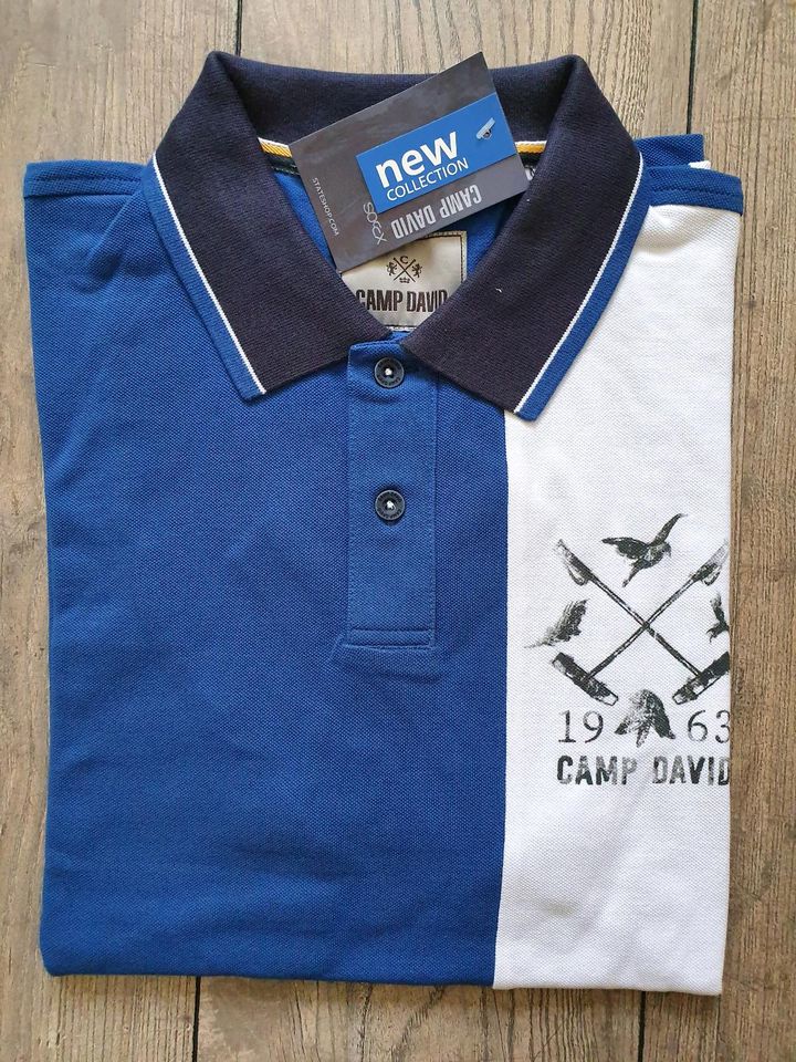 Neu* Einzelstück Camp David Poloshirt Gr.M Berlin 1 Kobalt blue in Rudersberg