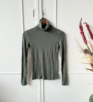 Amisu Longsleeve Rollkragen Shirt Oberteil grün 36 S Düsseldorf - Pempelfort Vorschau