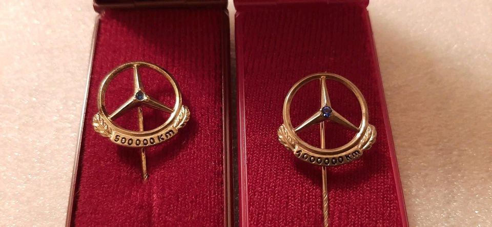 Anstecknadel Mercedes Benz Pint alt Geschenk 333 Gold 835 Silber in Zeitz