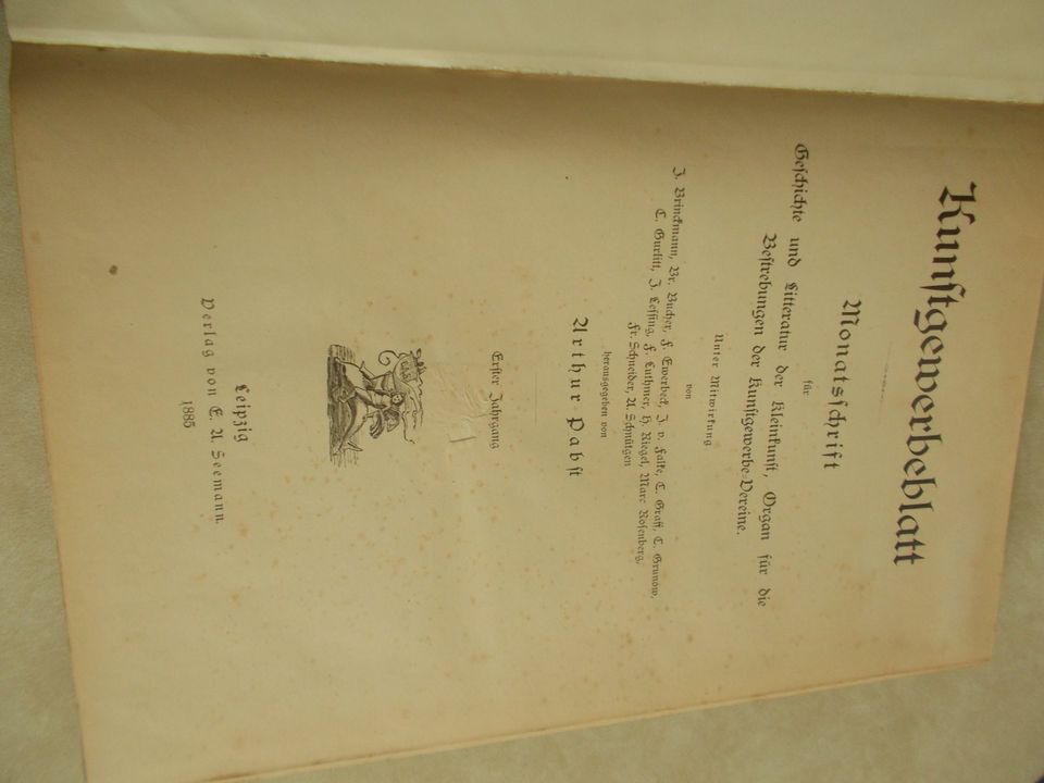 Kunstgewerbeblatt.Monatsschr. f.Geschichte u. Litterratur ..1885 in Kassel