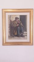 Bild, Ölbild, Ölgemälde mit Goldrahmen, Glücklicher älterer Mann Bayern - Wiesau Vorschau