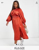 River Island Plus Satin Midi Kleid Rost Rot dunkel NEU 44 XL Asos Nordrhein-Westfalen - Bedburg-Hau Vorschau