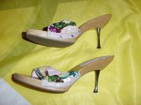 Vintage Mules Holz Clogs Zoccoli 9cm Stahlstiletto Pantoletten Bayern - Velburg Vorschau